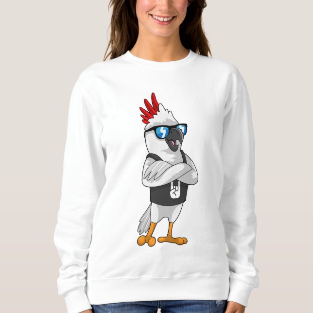 Parrot as Musician with Sunglasses Sweatshirt (Front)
