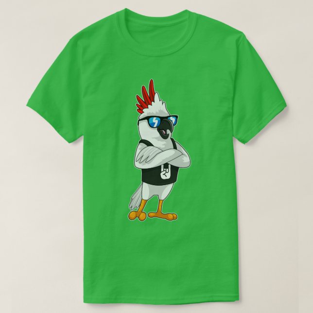 Parrot as Musician with Sunglasses T-Shirt (Design Front)