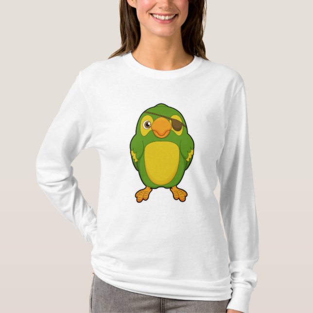 Parrot as Pirate with Eyepatch T-Shirt (Front)