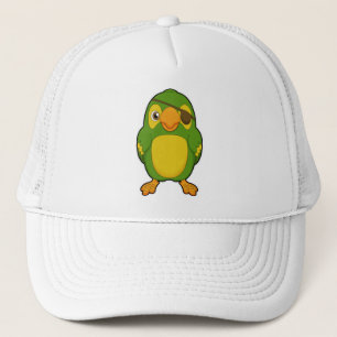 Parrot as Pirate with Eyepatch Trucker Hat