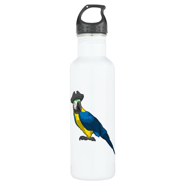 Parrot as Pirate with Hat 710 Ml Water Bottle (Front)
