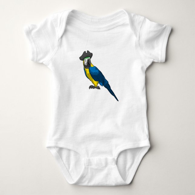 Parrot as Pirate with Hat Baby Bodysuit (Front)