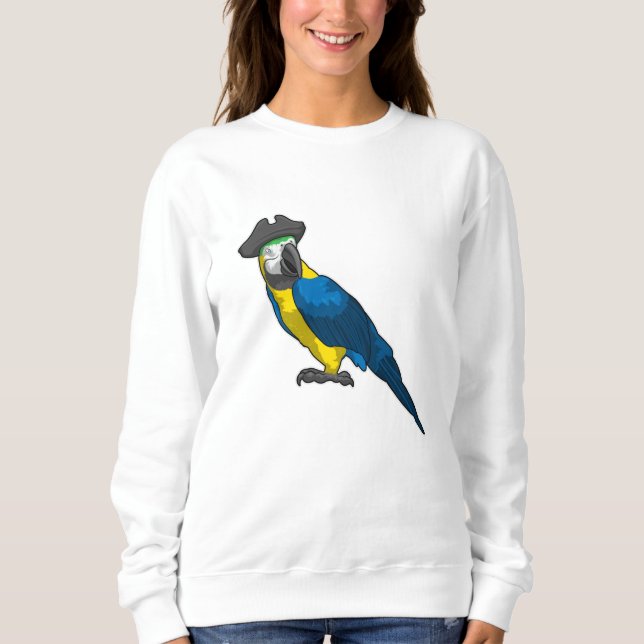 Parrot as Pirate with Hat Sweatshirt (Front)