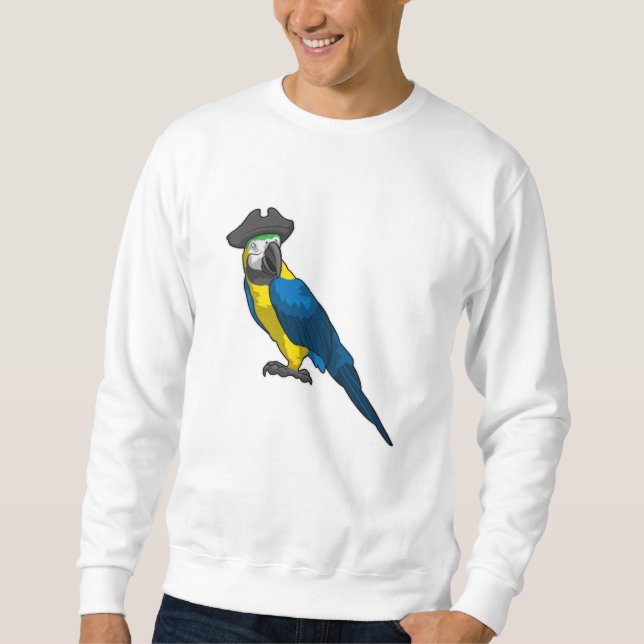 Parrot as Pirate with Hat Sweatshirt (Front)