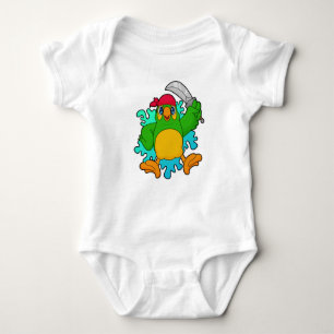 Parrot as Pirate with Sword Baby Bodysuit