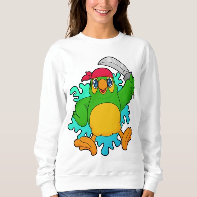 Parrot as Pirate with Sword Sweatshirt (Front)