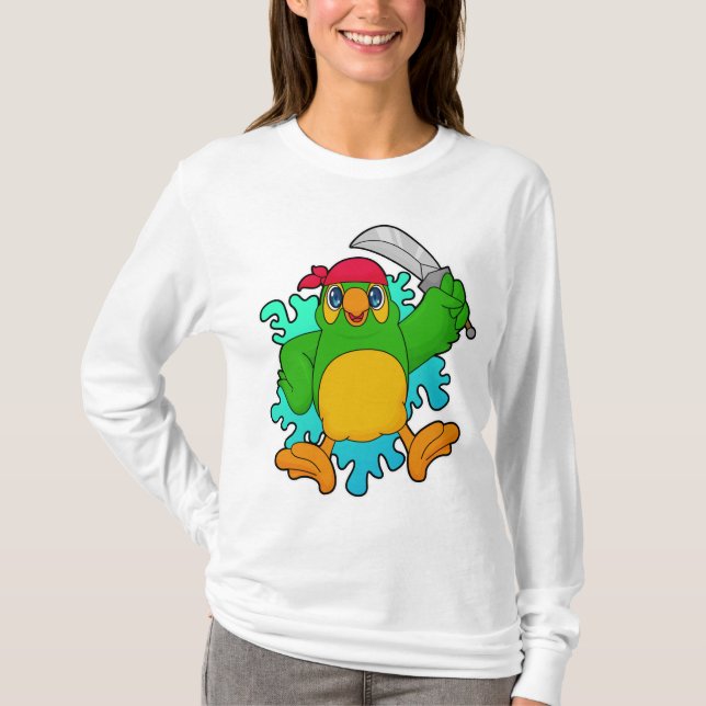 Parrot as Pirate with Sword T-Shirt (Front)