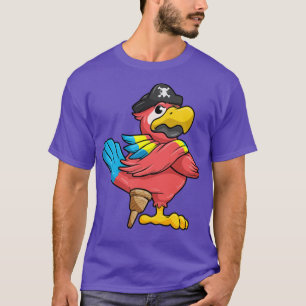 Parrot as Pirate with Wooden leg and Pirate hat T-Shirt