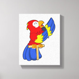 Parrot as Singer with Microphone Canvas Print