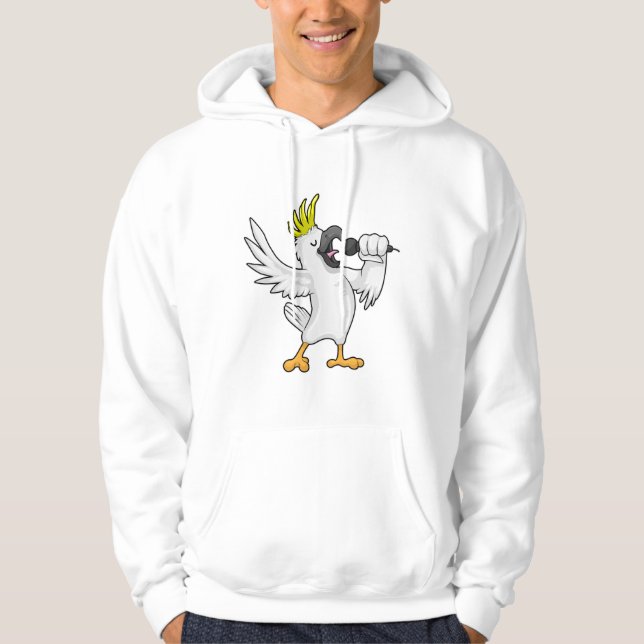 Parrot as Singer with Microphone Hoodie (Front)