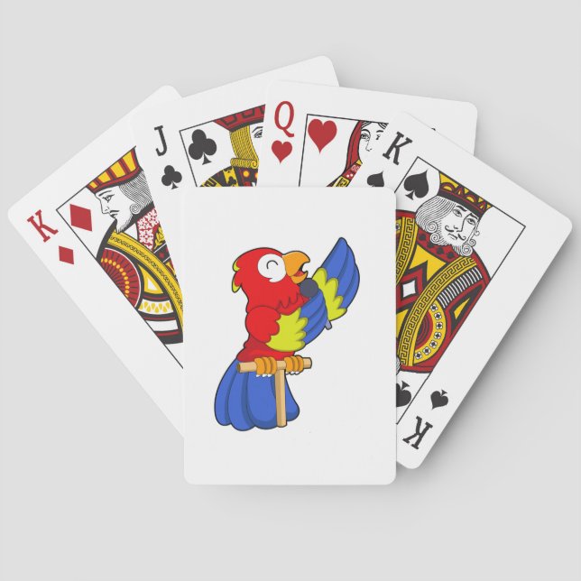 Parrot as Singer with Microphone Playing Cards (Back)