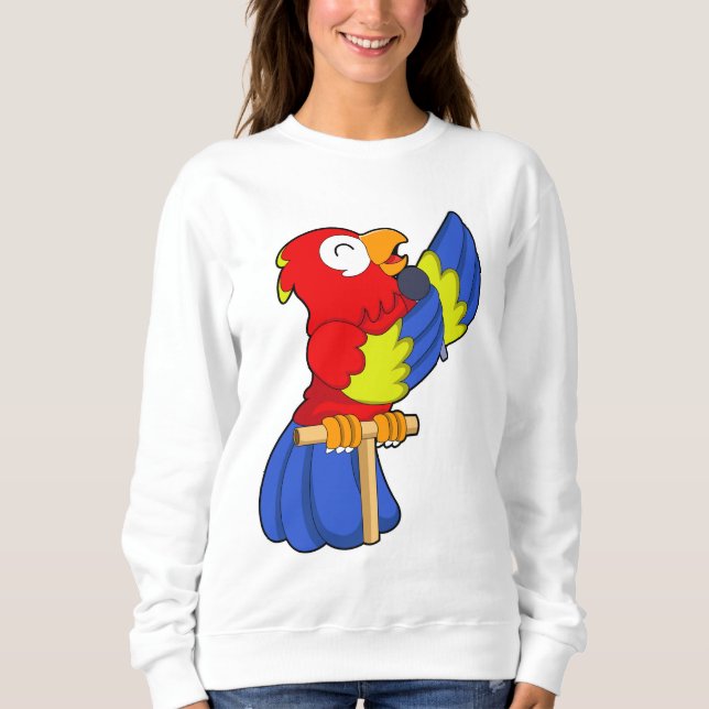 Parrot as Singer with Microphone Sweatshirt (Front)