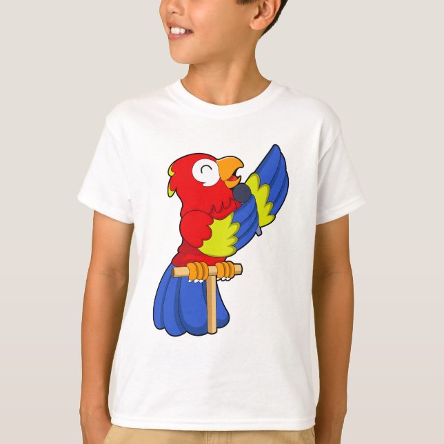 Parrot as Singer with Microphone T-Shirt (Front)