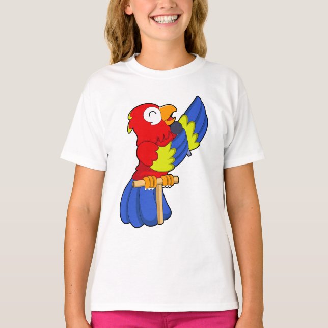 Parrot as Singer with Microphone T-Shirt (Front)