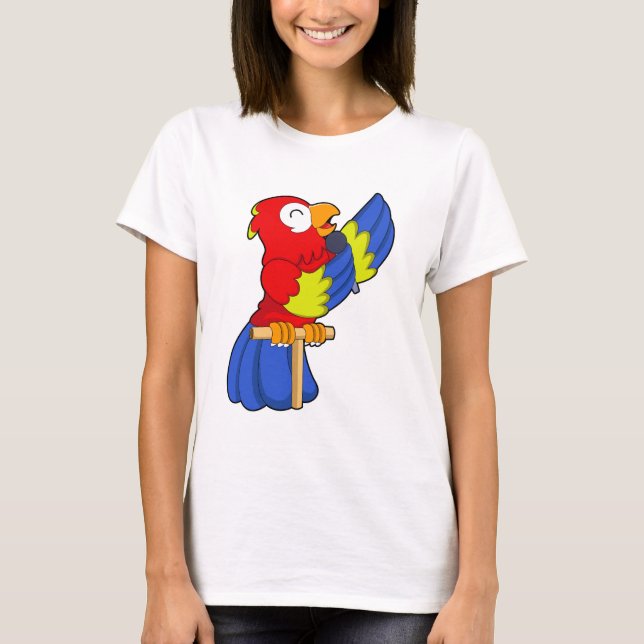 Parrot as Singer with Microphone T-Shirt (Front)
