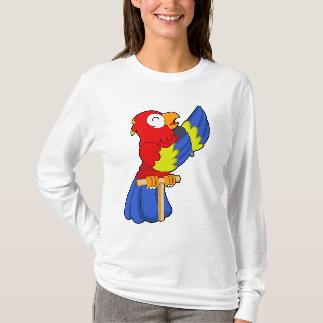 Parrot as Singer with Microphone T-Shirt (Front)