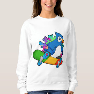Parrot as Skater with Skateboard Sweatshirt