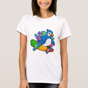 Parrot as Skater with Skateboard T-Shirt