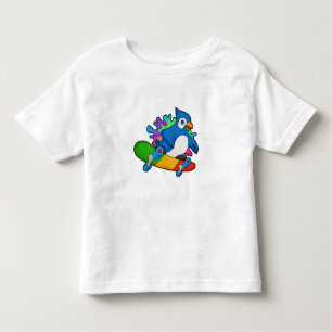 Parrot as Skater with Skateboard Toddler T-Shirt