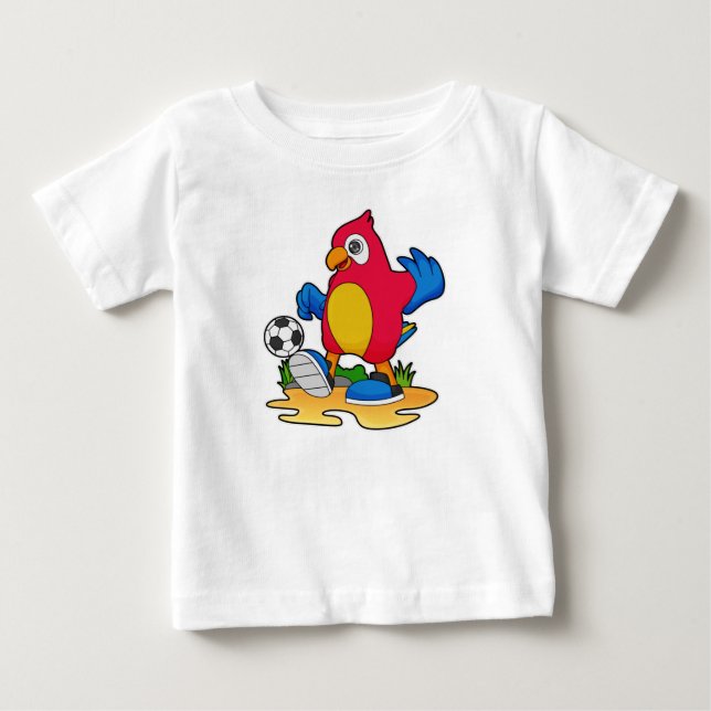 Parrot as Soccer player with Soccer Baby T-Shirt (Front)