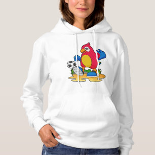 Parrot as Soccer player with Soccer Hoodie
