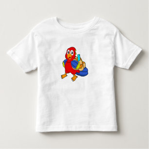 Parrot as Student with Backpack Toddler T-Shirt