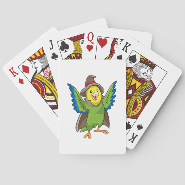 Parrot as Wizard with Hat Playing Cards (Back)