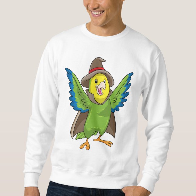 Parrot as Wizard with Hat Sweatshirt (Front)