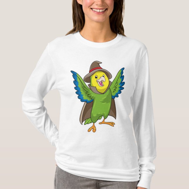 Parrot as Wizard with Hat T-Shirt (Front)