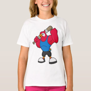 Parrot at Baseball with Baseball bat T-Shirt