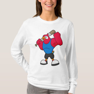 Parrot at Baseball with Baseball bat T-Shirt