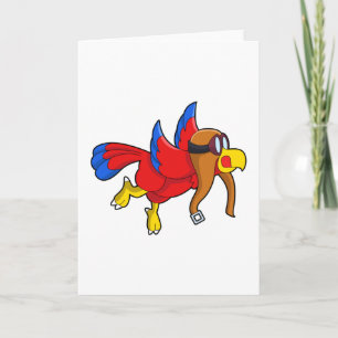 Parrot at Flying as Pilot Card