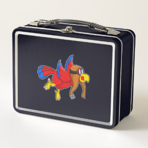 Parrot at Flying as Pilot Metal Lunch Box
