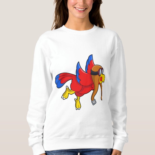 Parrot at Flying as Pilot Sweatshirt (Front)