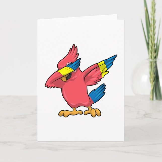 Parrot at Hip Hop Dance Dab Card (Front)