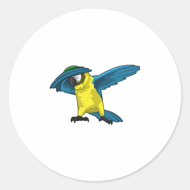 Parrot at Hip Hop Dance Dab Classic Round Sticker (Front)