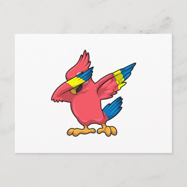 Parrot at Hip Hop Dance Dab Postcard (Front)