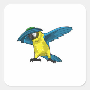 Parrot at Hip Hop Dance Dab Square Sticker