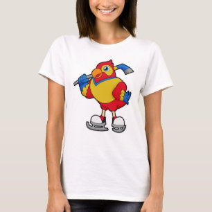 Parrot at Hockey with Hockey stick T-Shirt