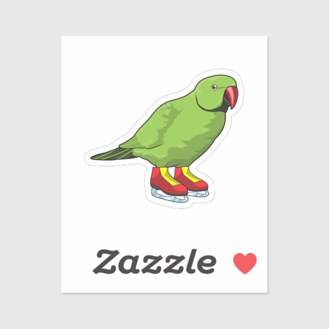 Parrot at Ice skating with Ice skates (Sheet)