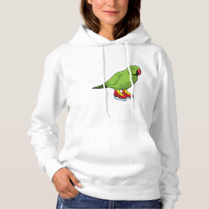 Parrot at Ice skating with Ice skates Hoodie