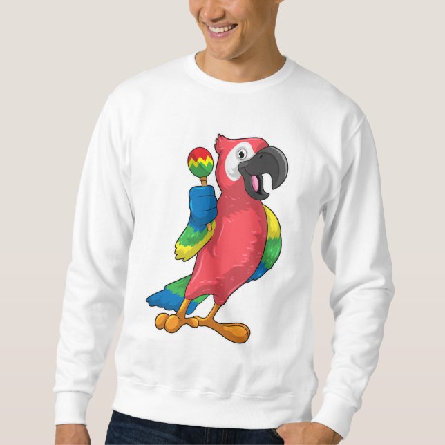 Parrot at Music with Maracas Sweatshirt (Front)