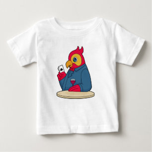 Parrot at Poker with Poker cards Baby T-Shirt