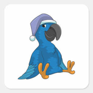 Parrot at Sleeping with Nightcap Square Sticker
