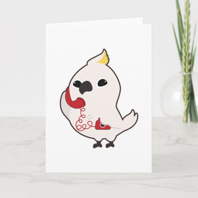 Parrot at Telephone with Telephone receiver Card (Front)