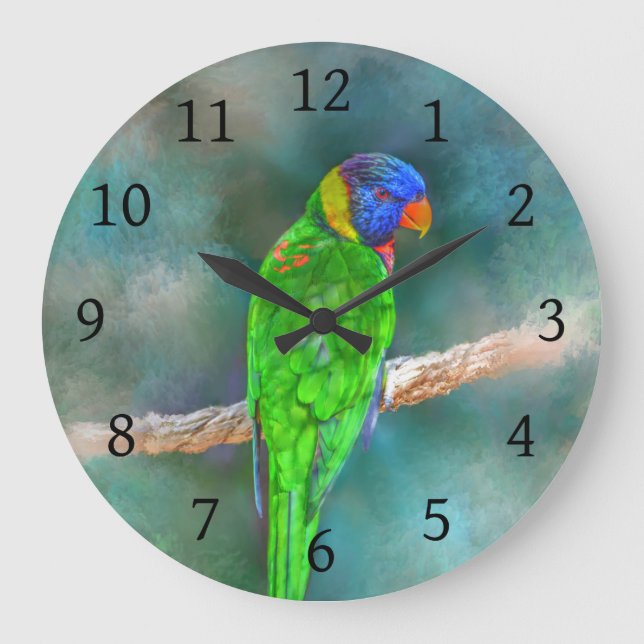 Parrot Bird 80 Large Clock (Front)