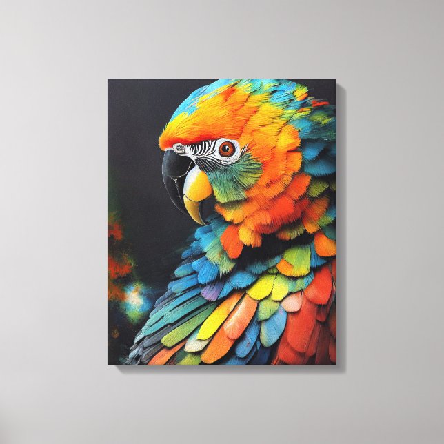 Parrot Bird Animal Discovery Adventure Nature  Canvas Print (Front)