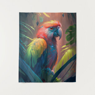 Parrot Bird Animal Portrait Painting Wildlife Art Tapestry