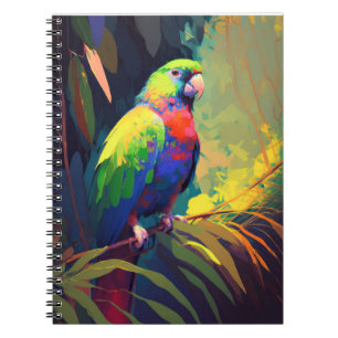 Parrot Bird Animal Portrait Painting Wildlife Free Notebook