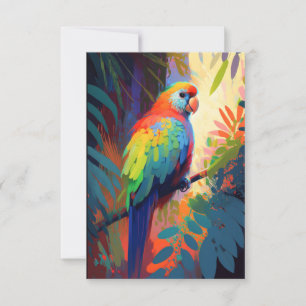 Parrot Bird Animal Portrait Painting Wildlife Free Thank You Card